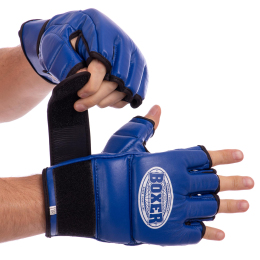 Перчатки для смешанных единоборств MMA кожаные BOXER 5020 M-XL цвета в ассортименте