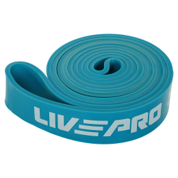 Гума петля для підтягувань та тренувань стрічка силова LiveUp SUPER BAND LP8410-M 16-39кг синій