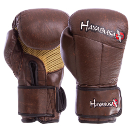 Перчатки боксерские кожаные HAYABUSA KANPEKI VL-5779 10-12 унций коричневый