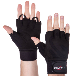Перчатки для тяжелой атлетики кожаные Zelart SB-161070 S-XXL цвета в ассортименте