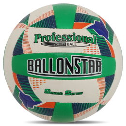 Мяч волейбольный BALLONSTAR VB-8855 №5 PU белый-зеленый-синий