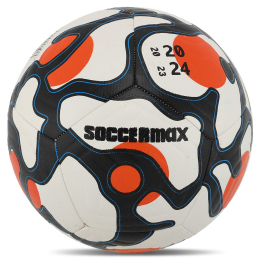 М'яч футбольний професійний HYBRID SOCCERMAX FB-5044 №5 PU білий-червоний