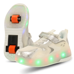 Роликовые кроссовки с подсветкой LED на двух колесах Huoleguo OB-6445 размер 32-40 цвета в ассортименте