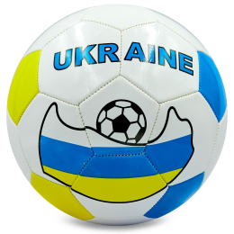 Мяч футбольный UKRAINE BALLONSTAR FB-0186 №5 PU белый-желтый-голубой