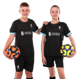 Форма футбольная детская с символикой футбольного клуба LIVERPOOL гостевая 2025 SP-Sport CO-4713 20-28 черный