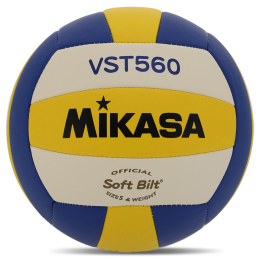 М'яч волейбольний MIKASA VST560 №5 PU синій-жовтий-білий