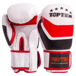 Перчатки боксерские кожаные TOP TEN MA-6752 10-14 унций цвета в ассортименте