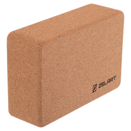 Блок для йоги пробковый Zelart FI-7850-3 коричневый