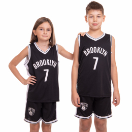 Форма баскетбольная детская NB-Sport NBA BROOKLYN 7 3581 S-2XL черный-белый