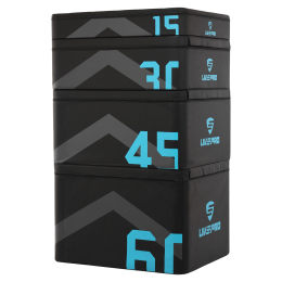 Бокс плиометрический тумба для кроссфита Плиобокс набор 4 бокса LiveUp LP8158 4шт 90х75х15/30/45/60см черный