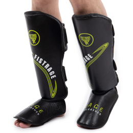 Защита голени и стопы Муай Тай, ММА, Кикбоксинг кожаная FISTRAGE VL-8496 S-XL цвета в ассортименте