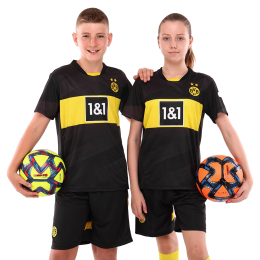 Форма футбольная детская с символикой футбольного клуба BORUSSIA DORTMUND гостевая 2025 SP-Sport CO-4749 20-28 черный-желтый