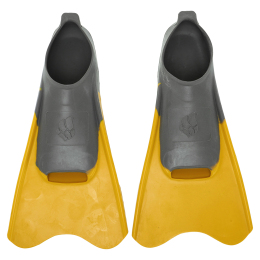 Ласты для тренировок в бассейне короткие с закрытой пяткой MadWave M074606106W размер 30-33 желтый