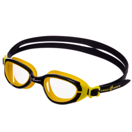 Очки для плавания MadWave UV BLOKER JUNIOR M041303 черный-желтый