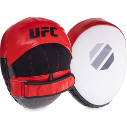 Лапа Изогнутая для бокса и единоборств UFC PRO Micro UCP-75344 23х17,5х4,5см 2шт черный-красный