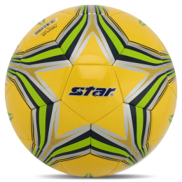 Мяч для футзала STAR FB624-05 №4 PU клееный желтый-салатовый
