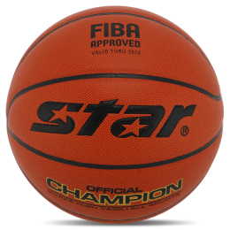 Мяч баскетбольный STAR CHAMPION FIBA BB317 №7 PU оранжевый