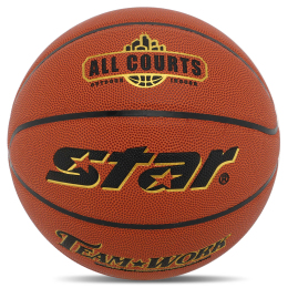 Мяч баскетбольный STAR TEAM WORK BB3117 №7 PU оранжевый