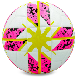 Мяч футбольный ARGENTUM 2018-2019 FB-0077 №5 PVC клееный белый-желтый-розовый 