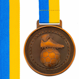 Медаль спортивная с лентой тематическая SP-Sport Футбол C-6842 ø6,5см золото, серебро, бронза