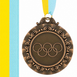 Медаль спортивна зі стрічкою кольорова тематична SP-Sport Олімпіада C-6859 ø6,5см золото, срібло, бронза