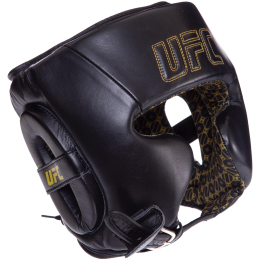 Шолом боксерський в мексиканському стилі шкіряний UFC PRO Prem Lace Up UHK-75056 L-XL чорний