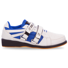 Штангетки обувь для тяжелой атлетики Zelart OB-1266 размер 39-45 белый-синий