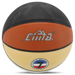 Мяч баскетбольный резиновый CIMA BA-8623 №7 черный-коричневый