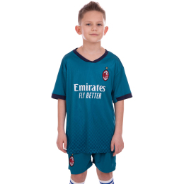 Форма футбольна дитяча з символікою футбольного клубу AC MILAN резервна 2021 SP-Planeta CO-2456 8-14 років синій