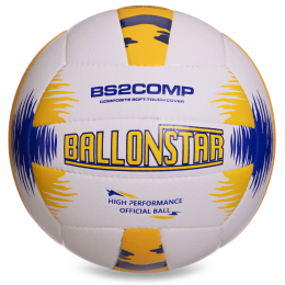 М'яч волейбольний BALLONSTAR LG2371 №5 PU білий-жовтий-синій