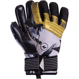 Воротарські рукавиці SOCCERMAX GK-008 розмір 8-10 білий-чорний-золотий