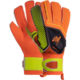Воротарські рукавиці SOCCERMAX GK-011 розмір 8-10 помаранчевий-жовтий