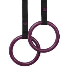 Кільця гімнастичні для Кросфіту ABS GYM RINGS EZOUS E-01 d-28мм чорний-фіолетовий