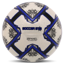 Мяч футбольный HYBRID SOCCER STAR TO-TOWN FB-4464 №5 PU белый-синий