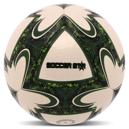 Мяч футбольный HYBRID SOCCER STAR TO-TOWN FB-4491 №5 PU белый-зеленый