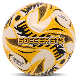 Мяч футбольный HYBRID SOCCER STAR TO-TOWN FB-4508 №5 PU белый-желтый