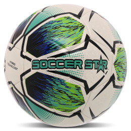 М'яч футбольний HYBRID SOCCER STAR TO-TOWN FB-4525 №5 PU білий-зелений