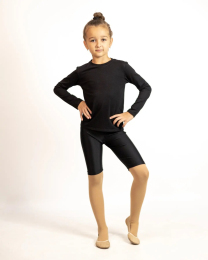 Джемпер для танцев и гимнастики с длинным рукавом из хлопка ALEMA 41-10 рост 110-164см черный