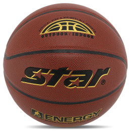 М'яч баскетбольний STAR ENERGY BB4317 №7 PU коричневий