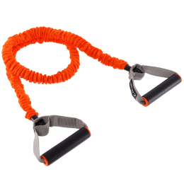 Эспандер трубчатый с ручками в защитном рукаве Zelart FI-7829-L нагрузка низкая оранжевый-серый