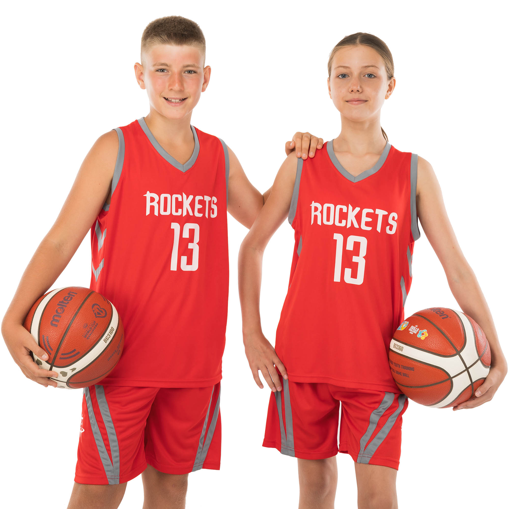 Форма баскетбольна дитяча NBA клуб Houston Rockets 13 BA-0966 S Червоний/Сірий — фото 6
