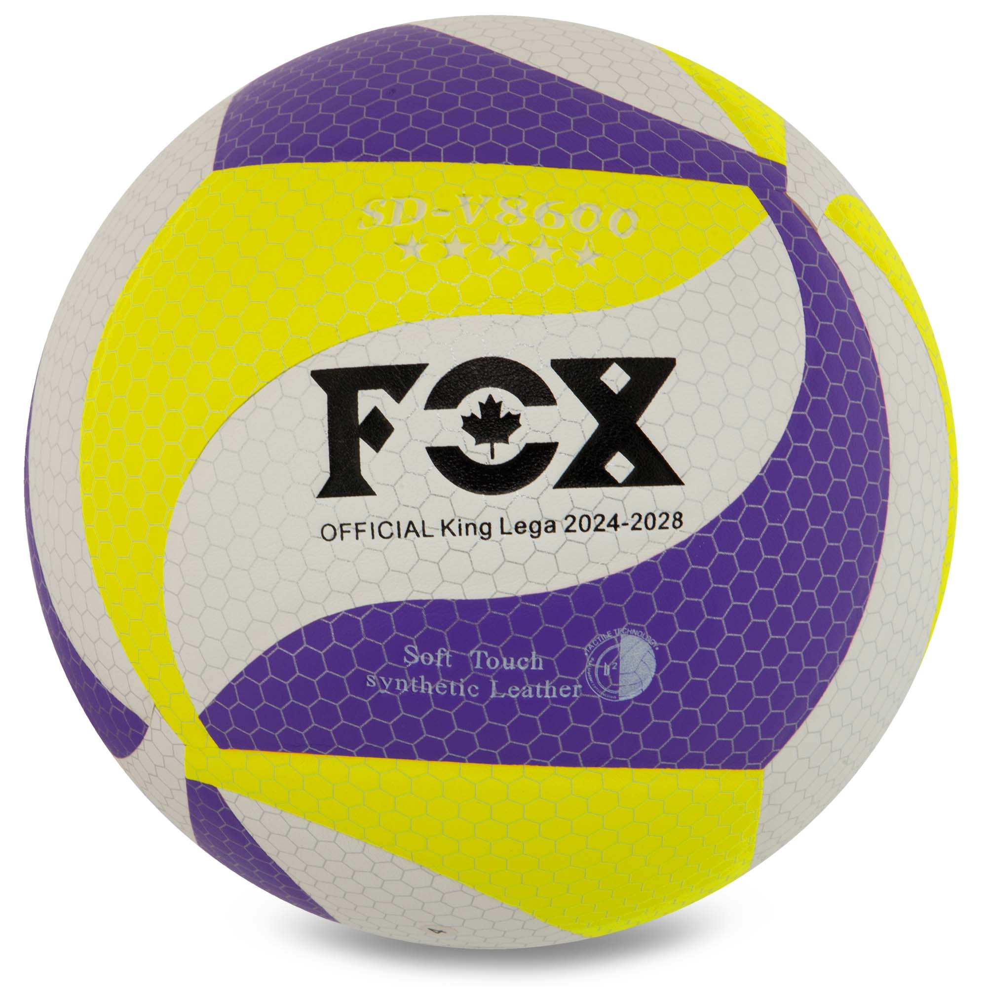 М'яч волейбольний FOX SD-V8600 №5 PU Білий/Фіолетовий