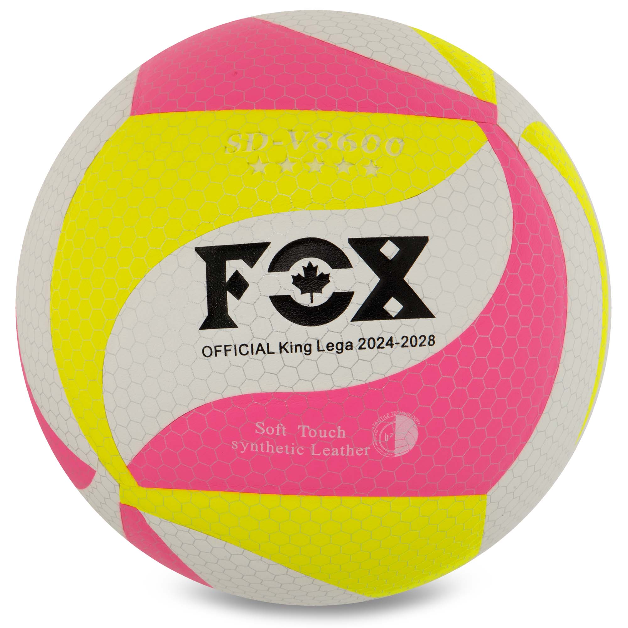 М'яч волейбольний FOX SD-V8600 №5 PU Білий / Рожевий
