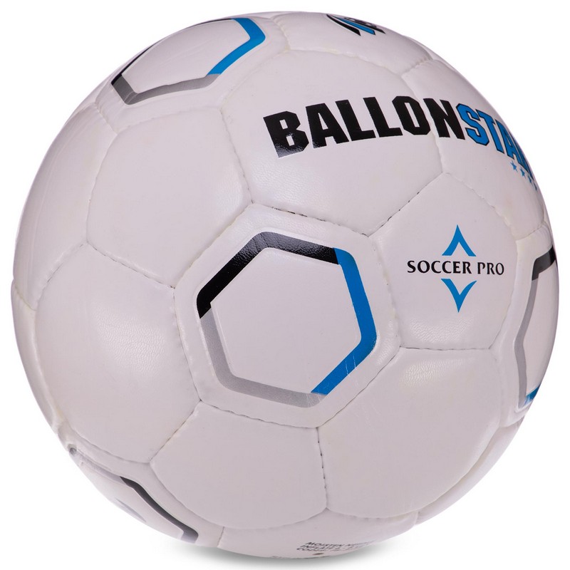 Мяч футбольный BALLONSTAR HYBRID FB-3129 №5 PU белый-черный-синий ...
