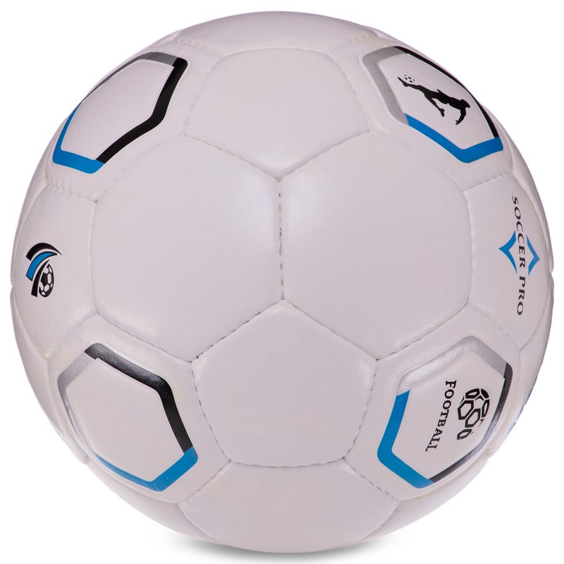 Мяч футбольный BALLONSTAR HYBRID FB-3129 №5 PU белый-черный-синий ...