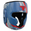 Шолом боксерський з повним захистом шкіряний FISTRAGE VL-7810 S-XL синій