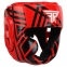 Шолом боксерський з повним захистом шкіряний FISTRAGE VL-7922 S-XL червоний-чорний