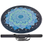 Килимок для йоги круглий замшевий каучуковий з принтом Record FI-6218-5-C діаметр-150см 3мм чорний-блакитний