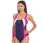Купальник для плавания слитный спортивный женский ARENA SCRIBBLE B V NECK AR2A768-79 30-40-USA темно-синий-розовый