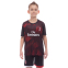 Форма футбольная детская с символикой футбольного клуба AC MILAN резервная 2020 SP-Planeta CO-0979 8-14 лет черный-красный
